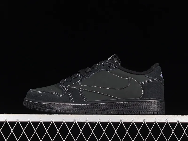 All Categories Air Jordan Jordan Series Basketball Shoes Air Jordan 1 Low Z Version Travis Scott x Air Jordan 1 Low OG "Triple Black" AJ1 Joe 1 Black Warrior Overhook DM7866-001
